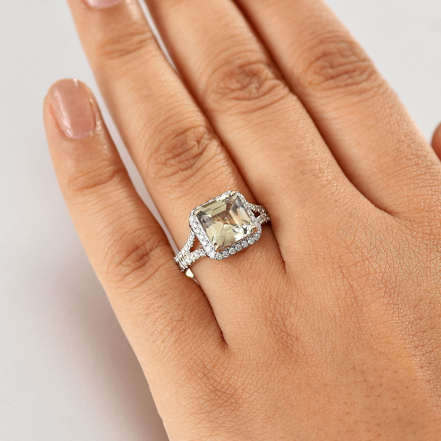 Certified &amp; Appraised LUXORO 14K Yellow Gold AAA Turkizite, White Diamond I2 Halo Ring, 5.16 Ct. 8129310 3