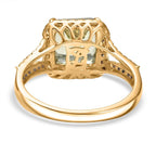 Luxoro 14K Yellow Gold AAA Turkizite, White Diamond I2 Main Stone With Side Stone Ring, Gold Wt.4.14 Gms  5.162  Ct.