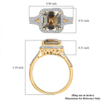 Luxoro 14K Yellow Gold AAA Turkizite, White Diamond I2 Main Stone With Side Stone Ring, Gold Wt.4.14 Gms  5.162  Ct.