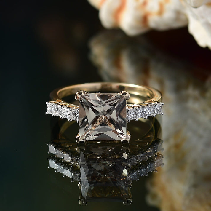 Certified &amp; Appraised LUXORO 14K Yellow Gold AAA Turkizite, White Diamond I2 Ring, 4.73 Ct. 8129340 2