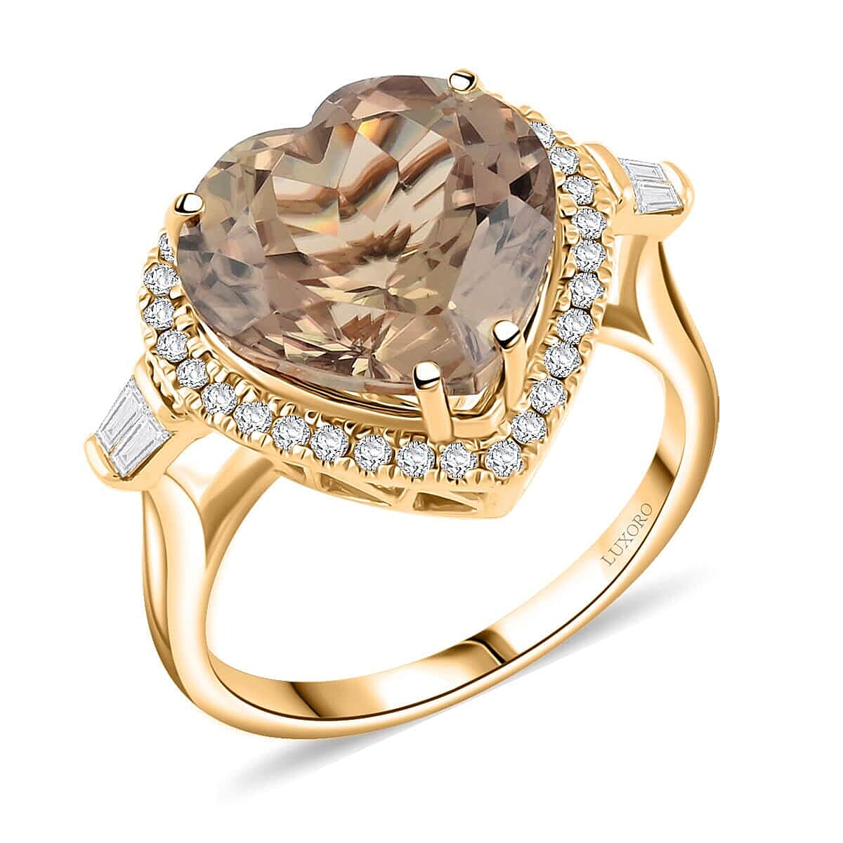 Luxoro  14K Yellow Gold  AAA   Turkizite ,  White Diamond  I2 Ring 7.10 ct,  Gold Wt. 4.7 Gms  7.100  Ct. 7987481 0