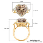 Luxoro  14K Yellow Gold  AAA   Turkizite ,  White Diamond  I2 Ring 7.10 ct,  Gold Wt. 4.7 Gms  7.100  Ct.
