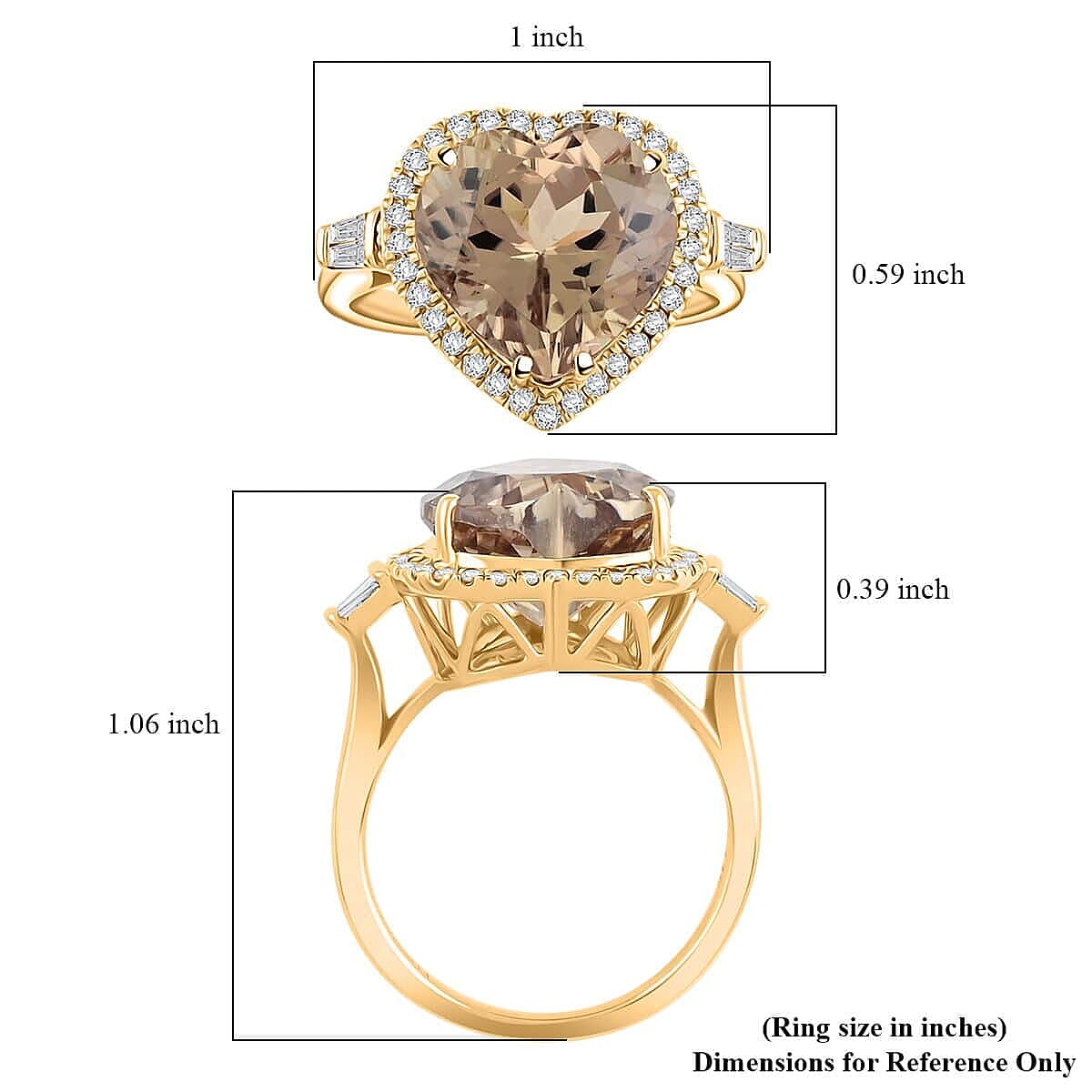 Luxoro  14K Yellow Gold  AAA   Turkizite ,  White Diamond  I2 Ring 7.10 ct,  Gold Wt. 4.7 Gms  7.100  Ct. 7987481 5