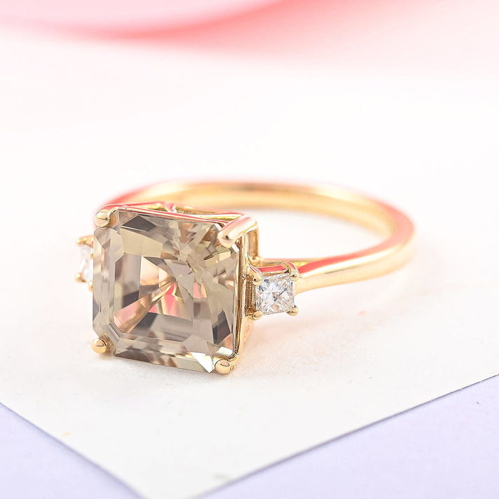 Certified &amp; Appraised LUXORO 14K Yellow Gold AAA Turkizite, White Diamond Ring, 4.35 Ct. 8215183 2