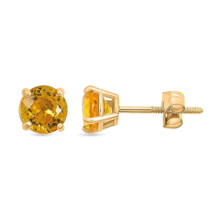 LUXORO 14K Yellow Gold AAA Rubellite Solitaire Stud Earring, 1.10 Ct. 8354395 1