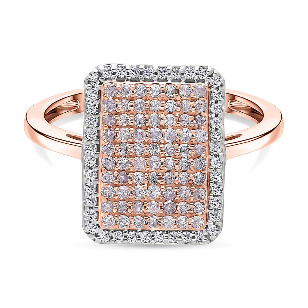 CloseOut Deal - 9K Rose Gold SGL Certified Natural Pink Diamond & White Diamond Ring 0.51 Ct.