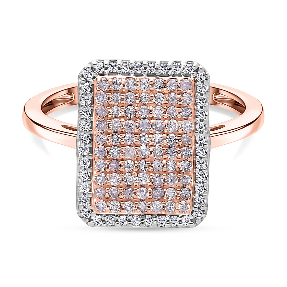 CloseOut Deal - 9K Rose Gold SGL Certified Natural Pink Diamond &amp; White Diamond Ring 0.51 Ct. 8322885 0