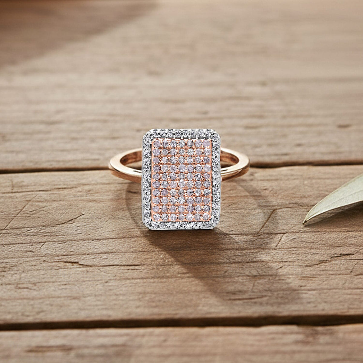 CloseOut Deal - 9K Rose Gold SGL Certified Natural Pink Diamond &amp; White Diamond Ring 0.51 Ct. 8322885 1