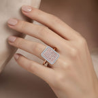 CloseOut Deal - 9K Rose Gold SGL Certified Natural Pink Diamond & White Diamond Ring 0.51 Ct.
