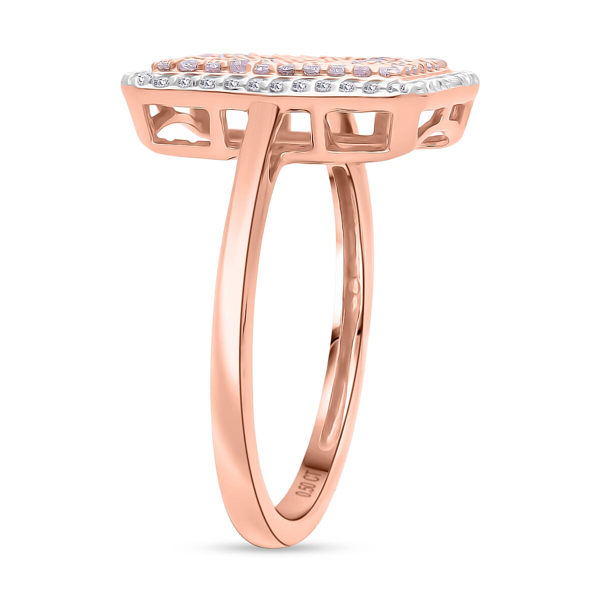 CloseOut Deal - 9K Rose Gold SGL Certified Natural Pink Diamond &amp; White Diamond Ring 0.51 Ct. 8322885 3