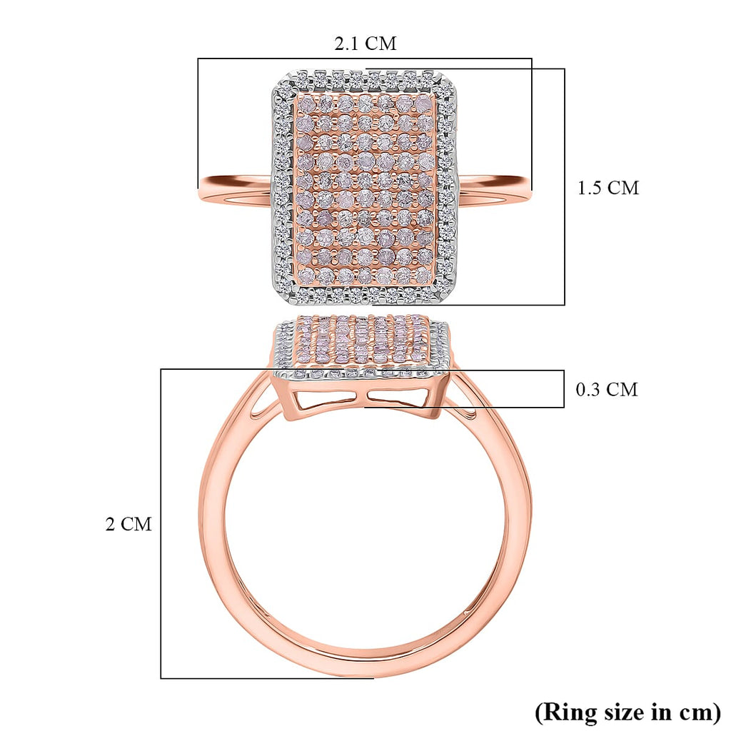 CloseOut Deal - 9K Rose Gold SGL Certified Natural Pink Diamond & White Diamond Ring 0.51 Ct.