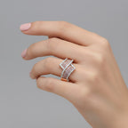 Luxoro 9K Rose Gold SGL Certified Natural Pink Diamond & Natural White Diamond Ring 0.51 Ct.