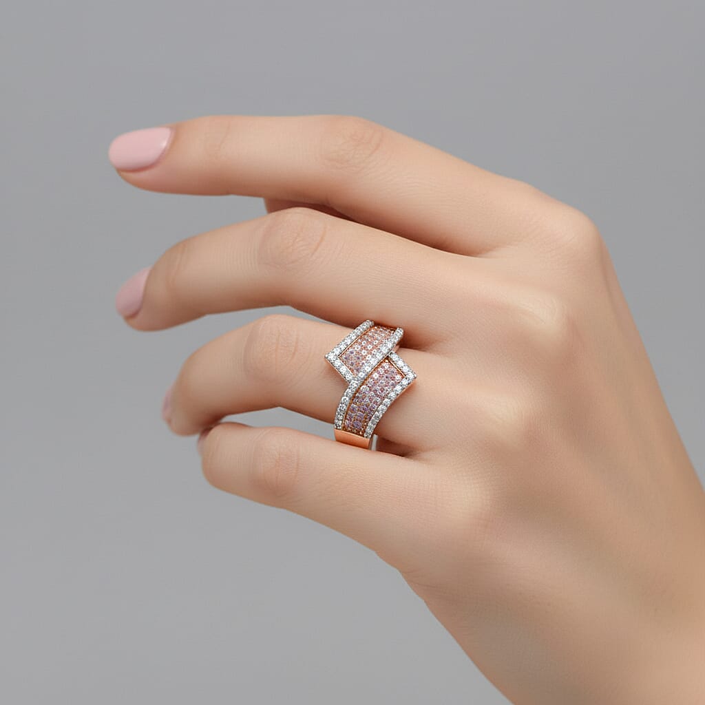 Luxoro 9K Rose Gold SGL Certified Natural Pink Diamond &amp; Natural White Diamond Ring 0.51 Ct. 8322777 2
