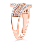 Luxoro 9K Rose Gold SGL Certified Natural Pink Diamond & Natural White Diamond Ring 0.51 Ct.