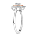 Luxoro 9K Rose Gold White Diamond & Champagne Diamond I3 Ring