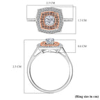 Luxoro 9K Rose Gold White Diamond & Champagne Diamond I3 Ring