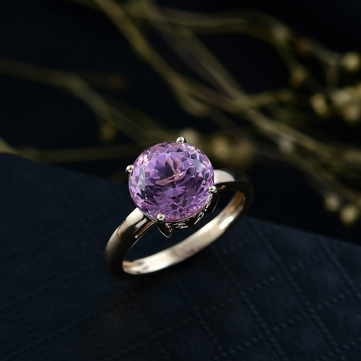 Luxoro 9K Yellow Gold AAA Kunzite Solitaire Ring 5.35 Ct. 8349449 2