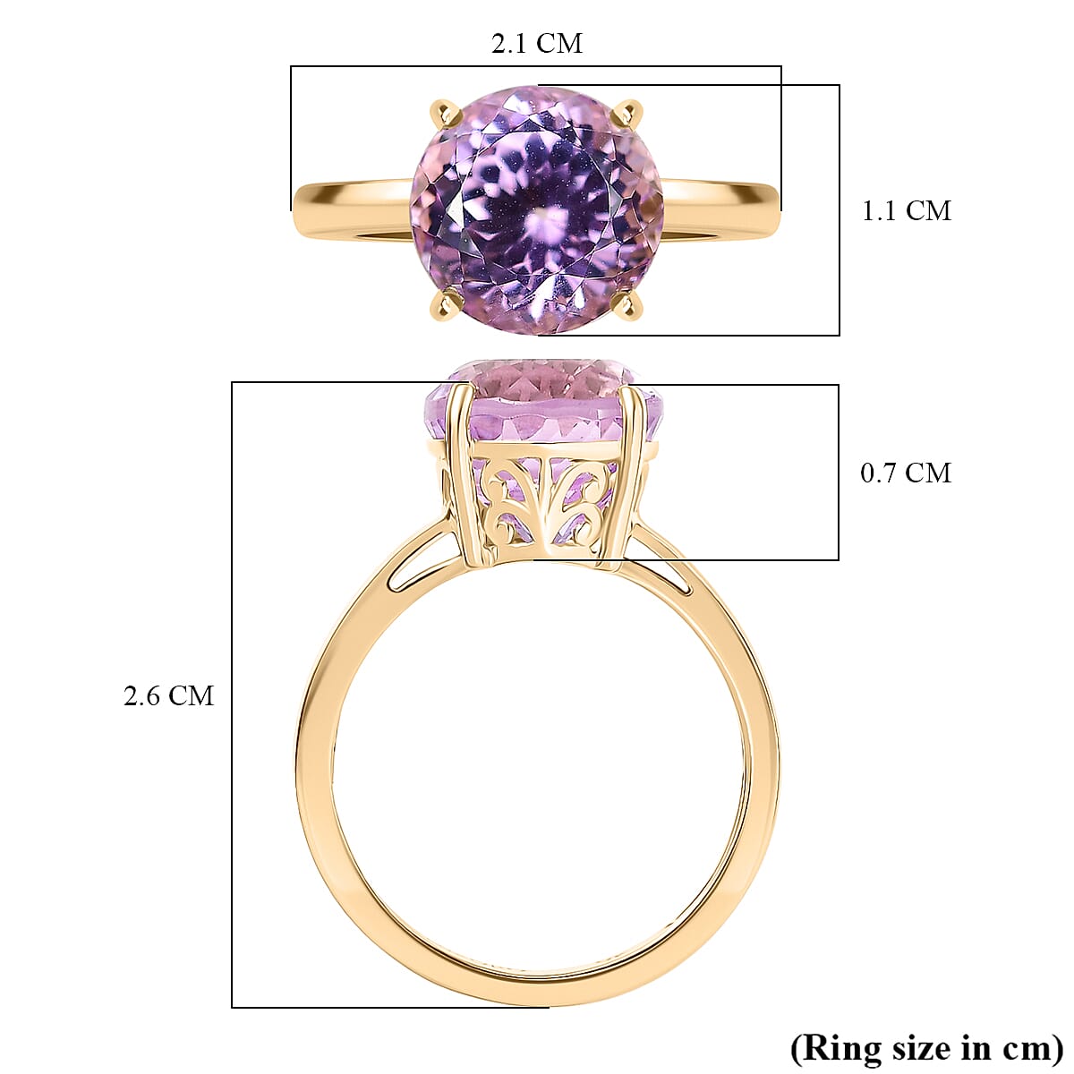 Luxoro 9K Yellow Gold AAA Kunzite Solitaire Ring 5.35 Ct. 8349449 6