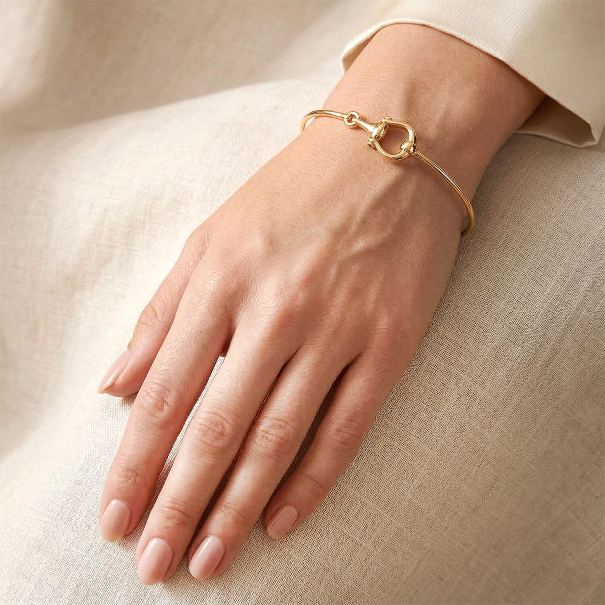 Designer Inspired- 9K Yellow Gold Snaffle Bangle 7.5 Inch 8412280 2