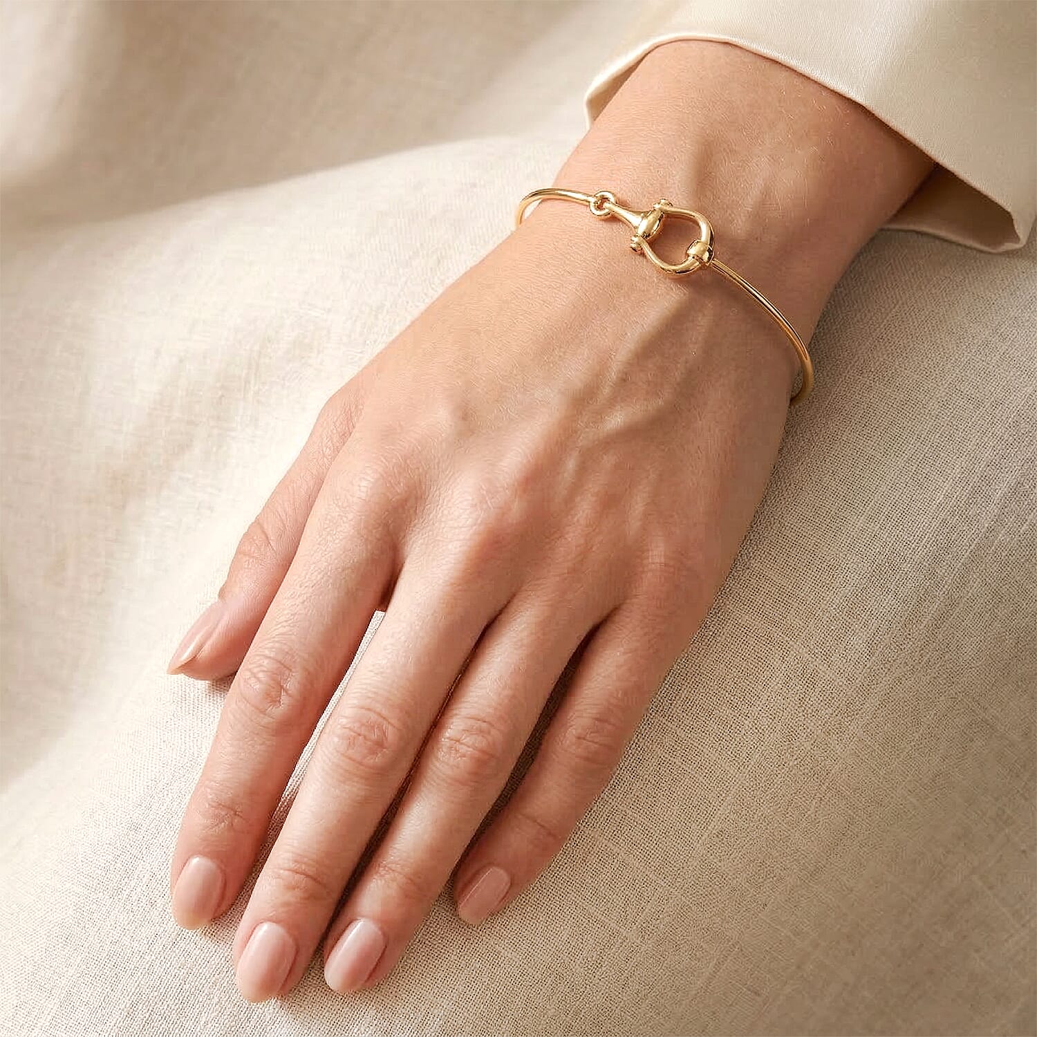 Designer Inspired- 9K Yellow Gold Snaffle Bangle 7.5 Inch 8412280 2