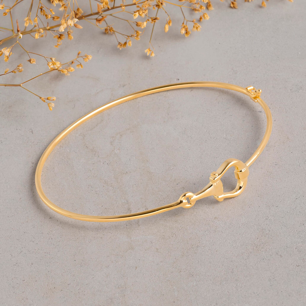 Designer Inspired- 9K Yellow Gold Snaffle Bangle 7.5 Inch 8412280 3