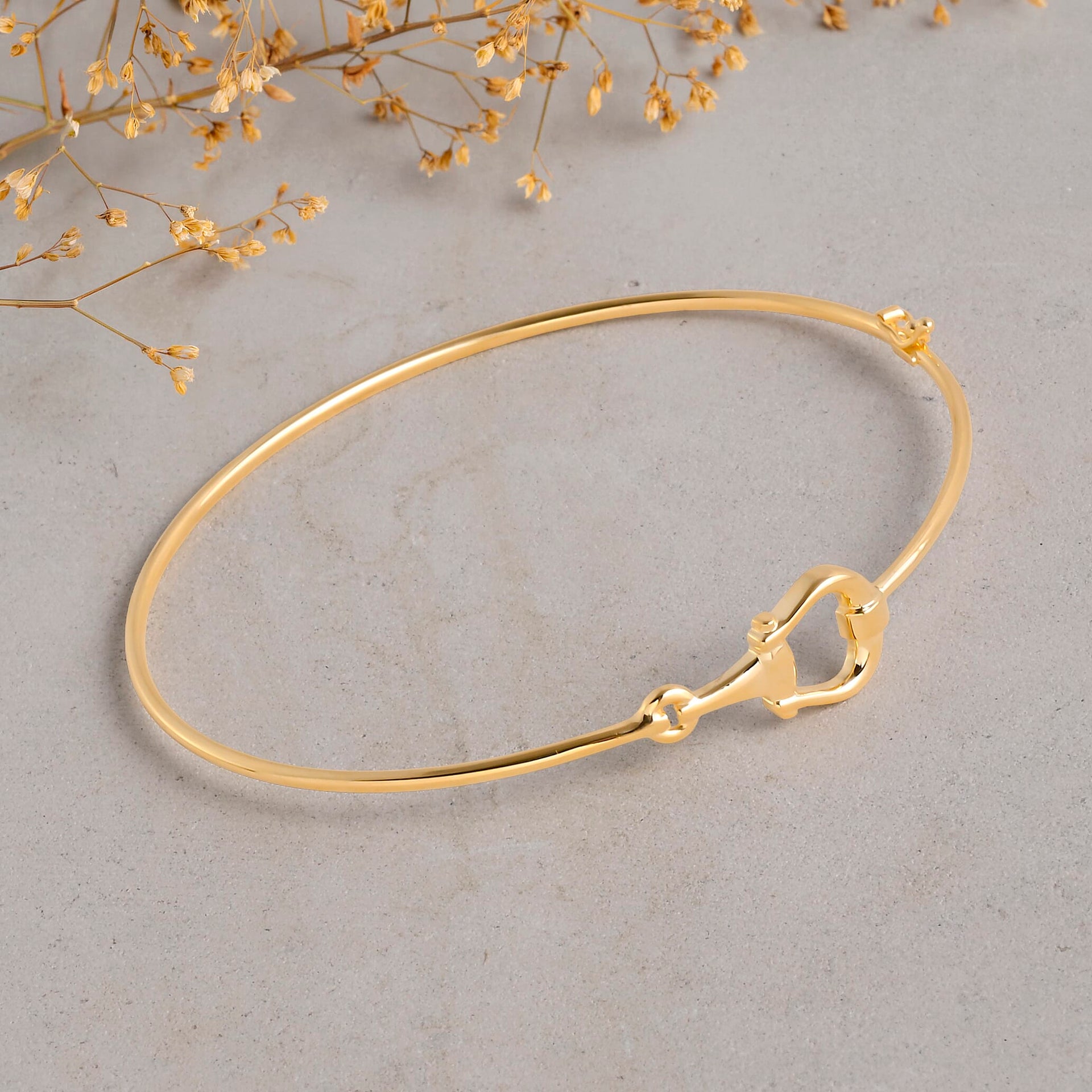 Designer Inspired- 9K Yellow Gold Snaffle Bangle 7.5 Inch 8412280 3