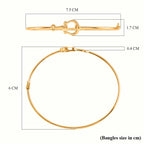 Designer Inspired- 9K Yellow Gold Snaffle Bangle (Size - 7.5)