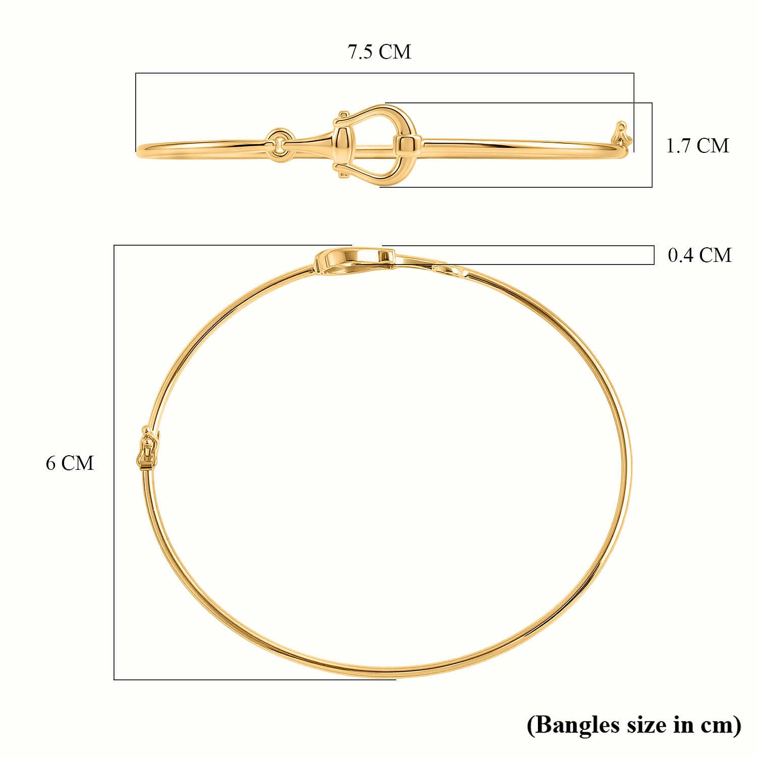 Designer Inspired- 9K Yellow Gold Snaffle Bangle 7.5 Inch 8412280 7