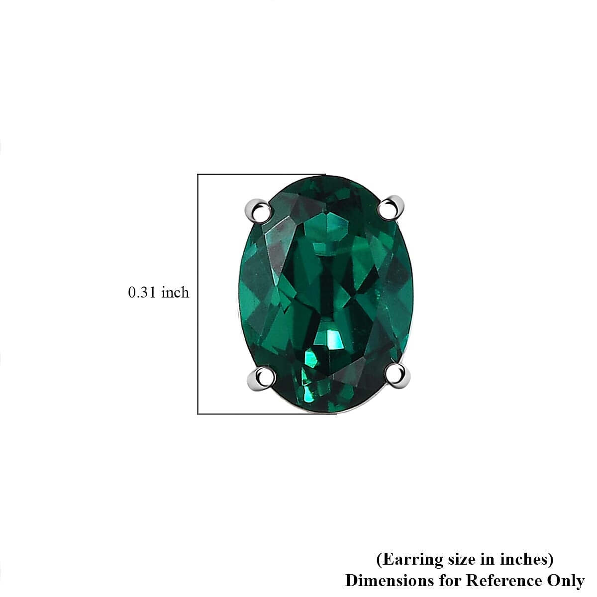 Appraised &amp; Certified LUXURIANT 10K White Gold AAA Lab Grown Emerald Solitaire Stud Push Post Earring, 1.78 Ct. 8111718 5
