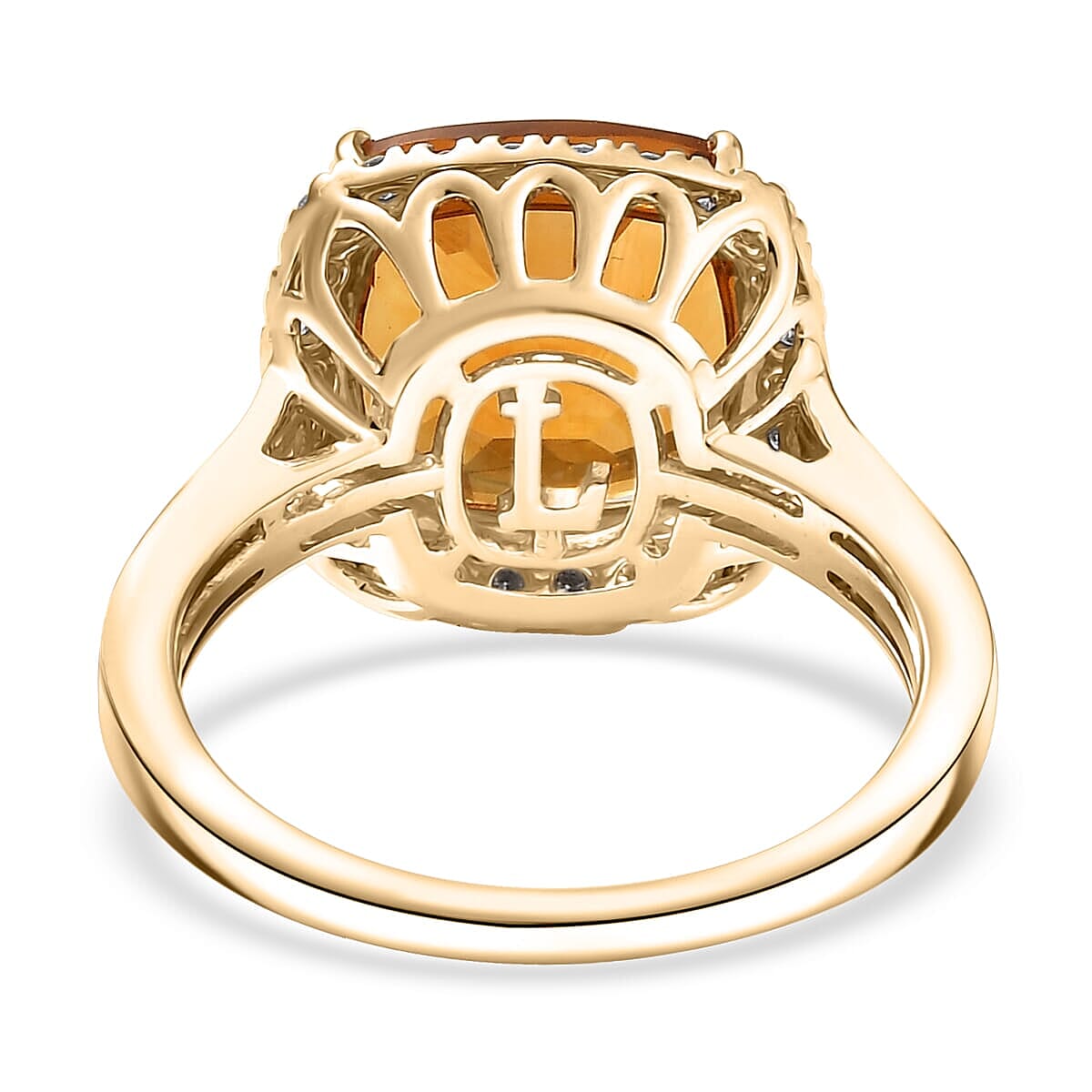 Luxuriant 10K Yellow Gold AAA Madeira Citrine, Lab Grown Diamond GH, SI Main Stone With Side Stone Ring, Gold Wt.3.18 Gms  6.535  Ct. 8204923 4