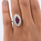 Luxuriant 10K Yellow Gold AAA Radiant Ember Garnet, Lab Grown Diamond Main Stone With Side Stone Ring, Gold Wt.3.95 Gms  3.594  Ct.