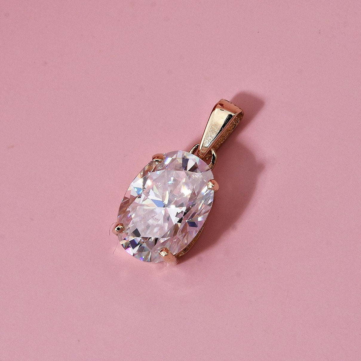 Moissanite Solitaire pendant in 10K Yellow Gold 8216322 1