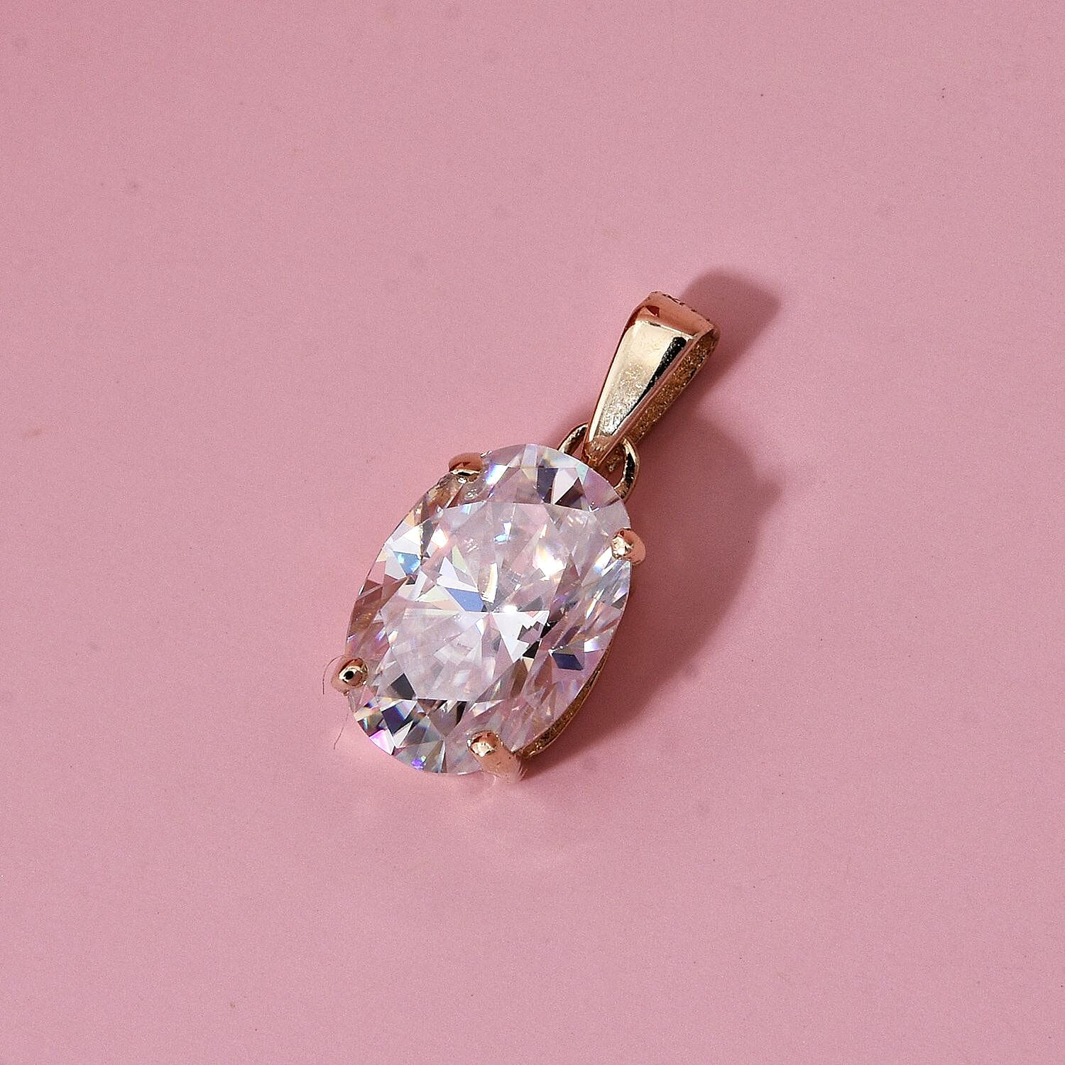 Moissanite Solitaire pendant in 10K Yellow Gold 8216322 1