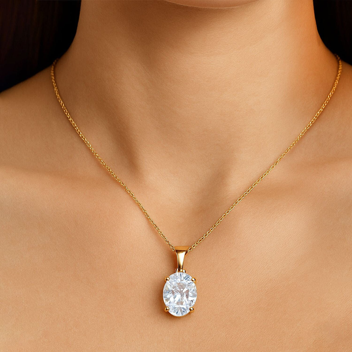 Moissanite Solitaire pendant in 10K Yellow Gold 8216322 2