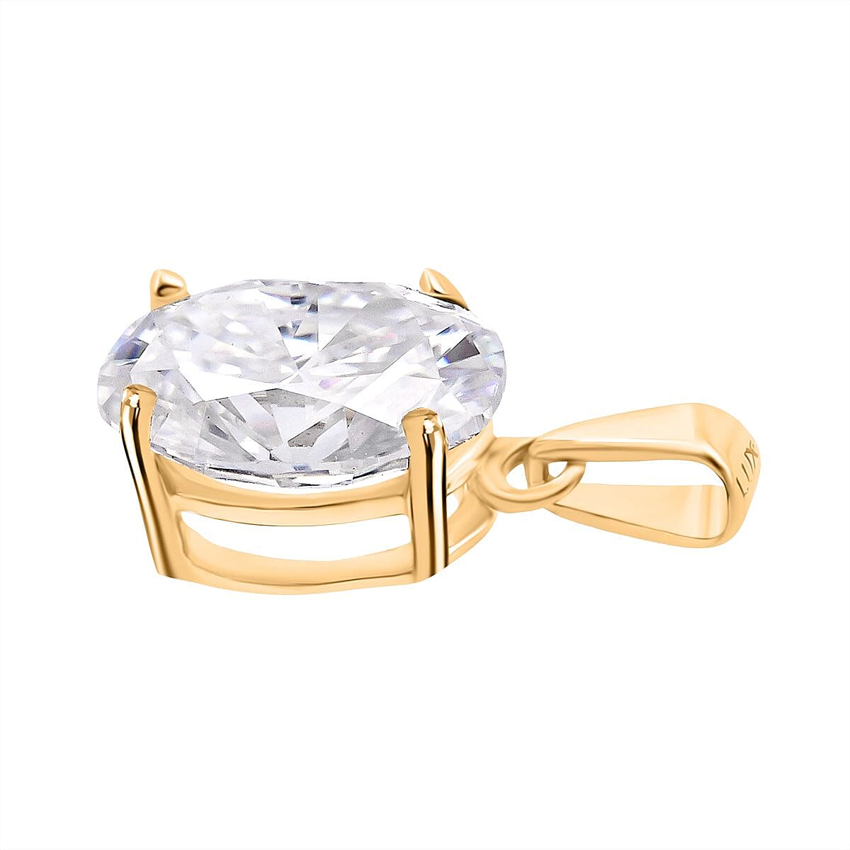 Moissanite Solitaire pendant in 10K Yellow Gold 8216322 3