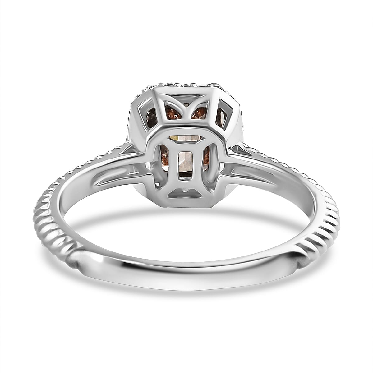 LUXURIANT 1.1 Ct. Lab Grown Pink Diamond Halo Ring in 14K White Gold 8212934 4