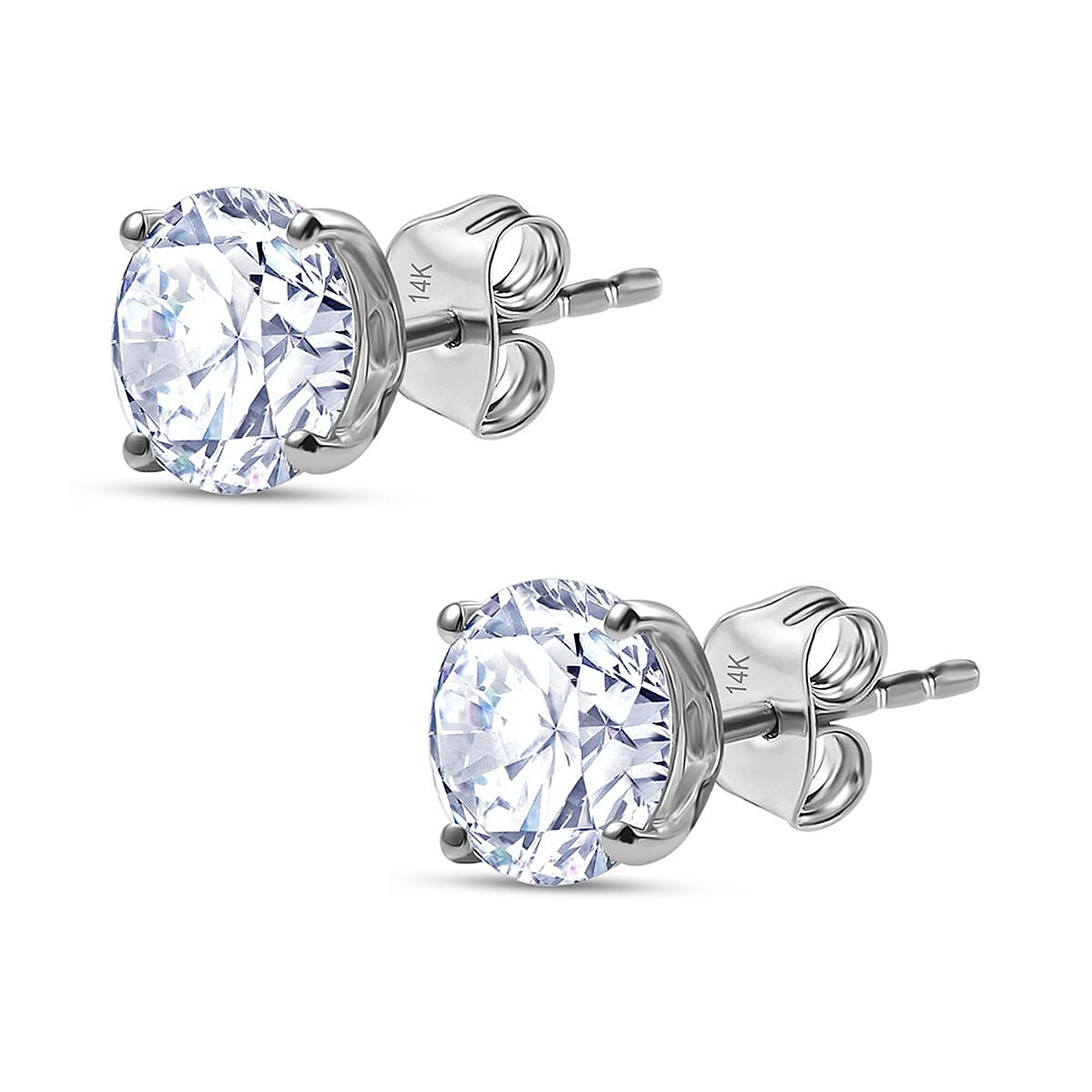 LUXURIANT 3 Ct. Lab Grown Diamond Solitaire Stud Earrings in 14K White Gold SGL Certified (SI-GH) 8249658 4