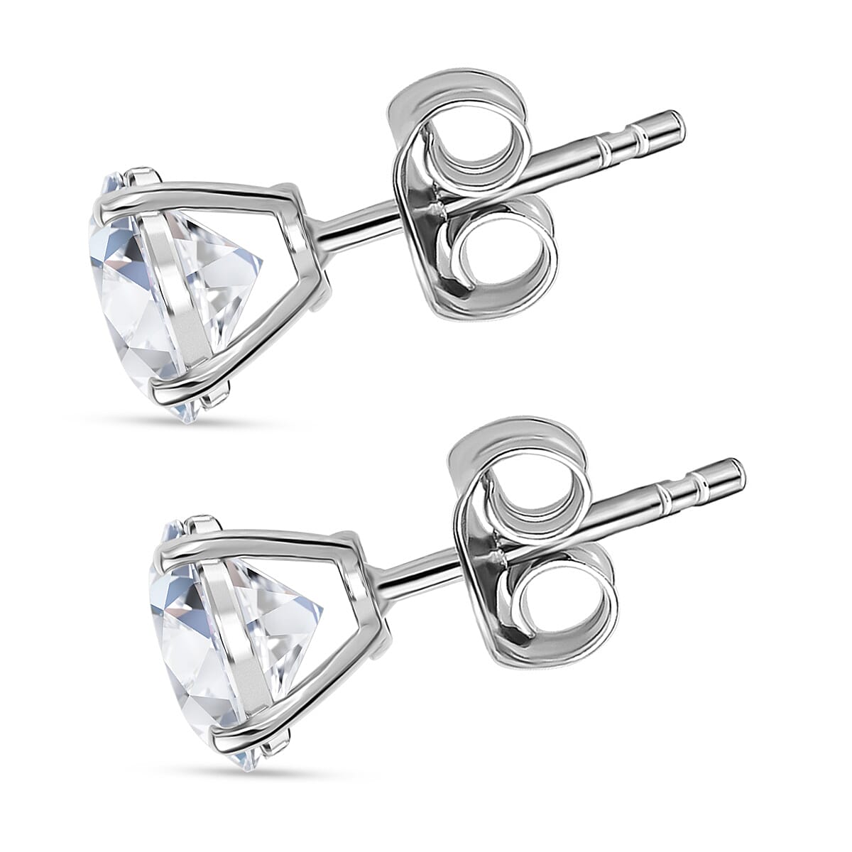 LUXURIANT 3 Ct. Lab Grown Diamond Solitaire Stud Earrings in 14K White Gold SGL Certified (SI-GH) 8249658 5