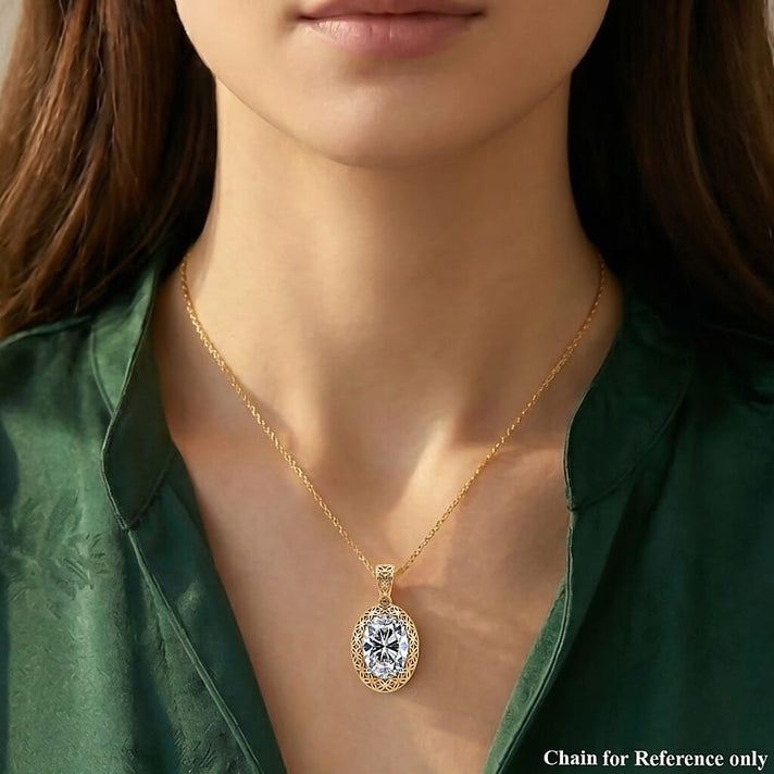 LUXURIANT 2 Ct. Lab Grown Diamond Oval Cut Solitaire Pendant in 18K Yellow Gold IGI Certified (VS-E-F ) 8499105 2