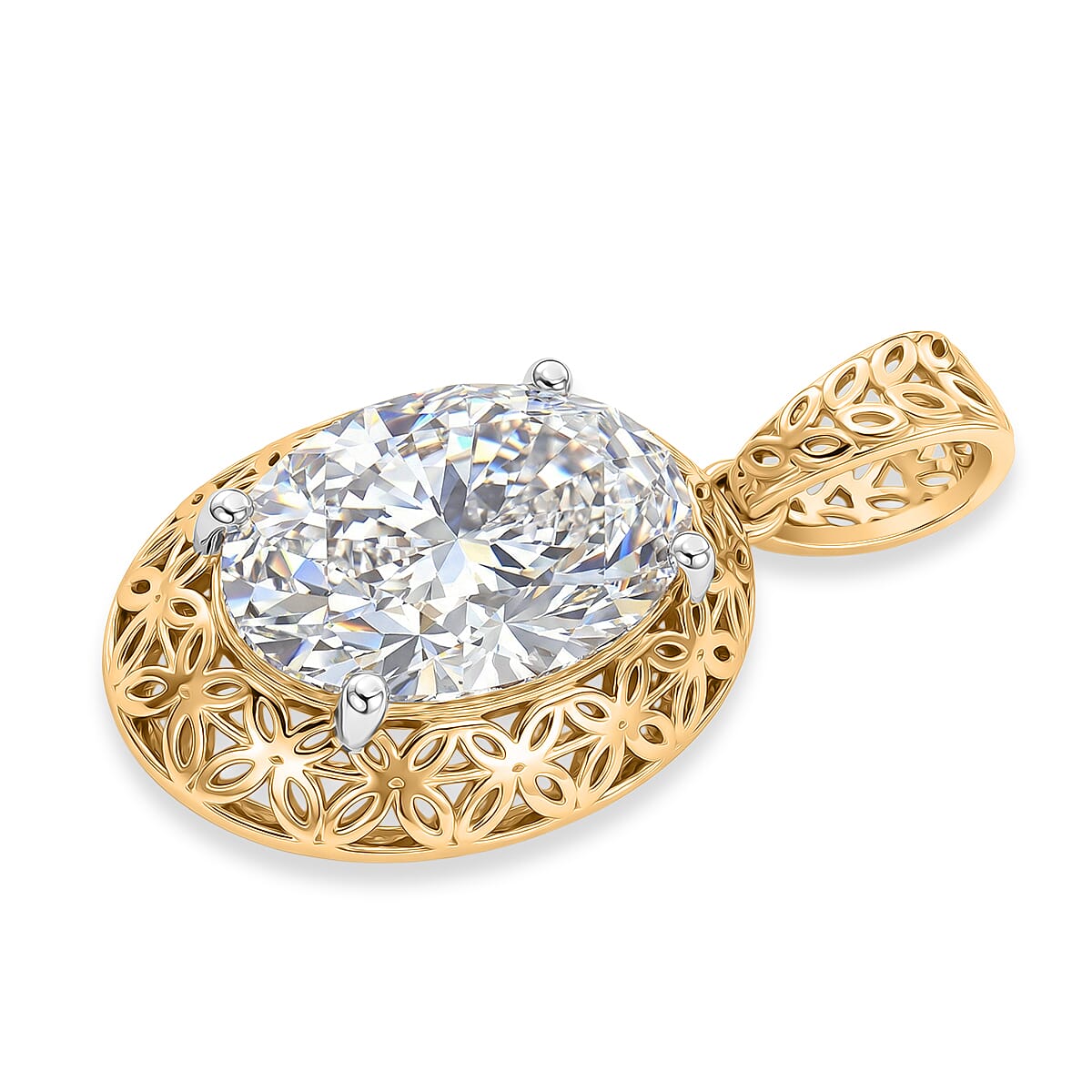 LUXURIANT 2 Ct. Lab Grown Diamond Oval Cut Solitaire Pendant in 18K Yellow Gold IGI Certified (VS-E-F ) 8499105 4