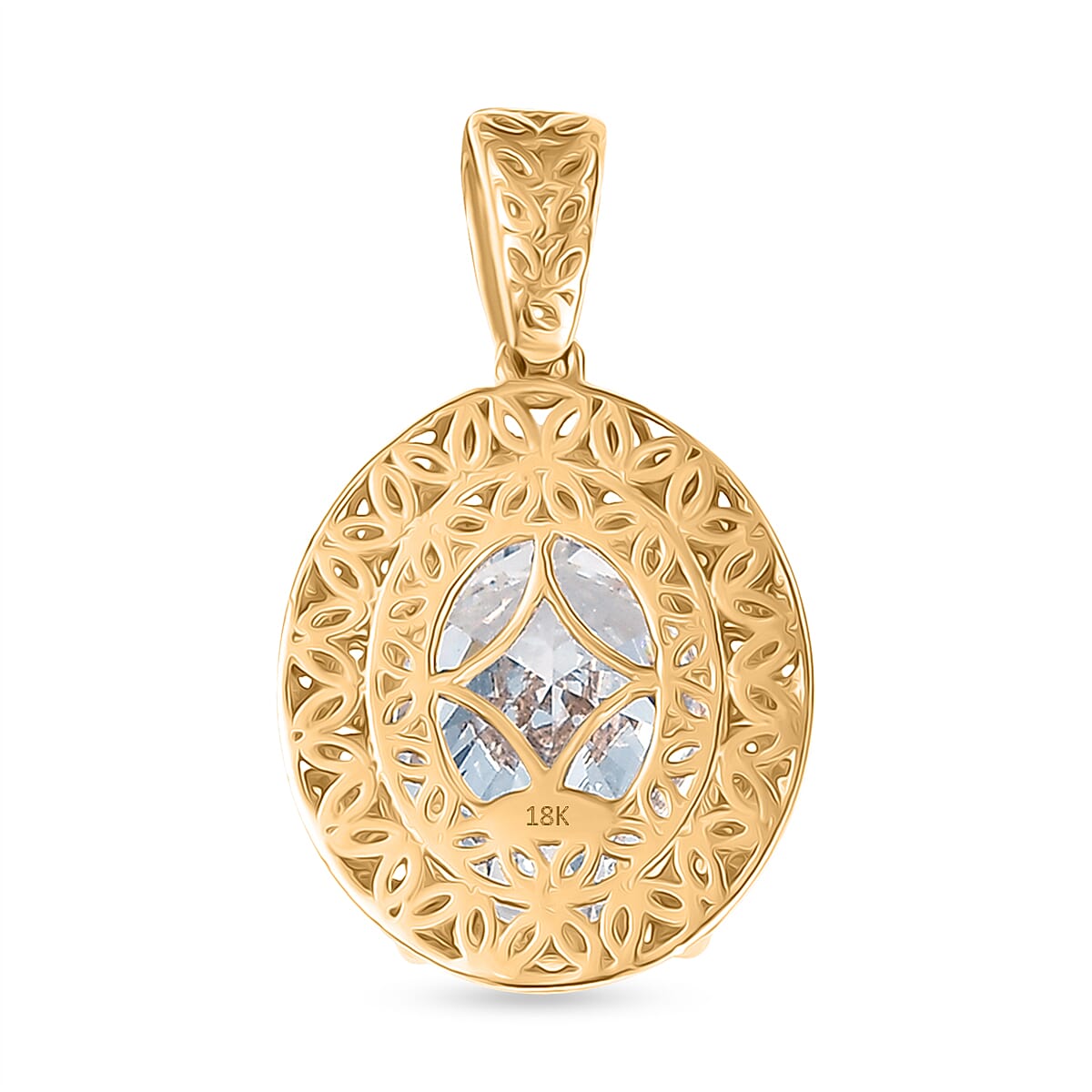 LUXURIANT 2 Ct. Lab Grown Diamond Oval Cut Solitaire Pendant in 18K Yellow Gold IGI Certified (VS-E-F ) 8499105 5