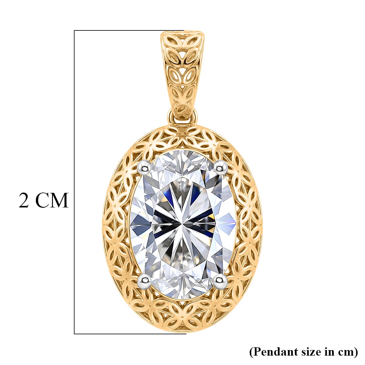 LUXURIANT 2 Ct. Lab Grown Diamond Oval Cut Solitaire Pendant in 18K Yellow Gold IGI Certified (VS-E-F ) 8499105 7