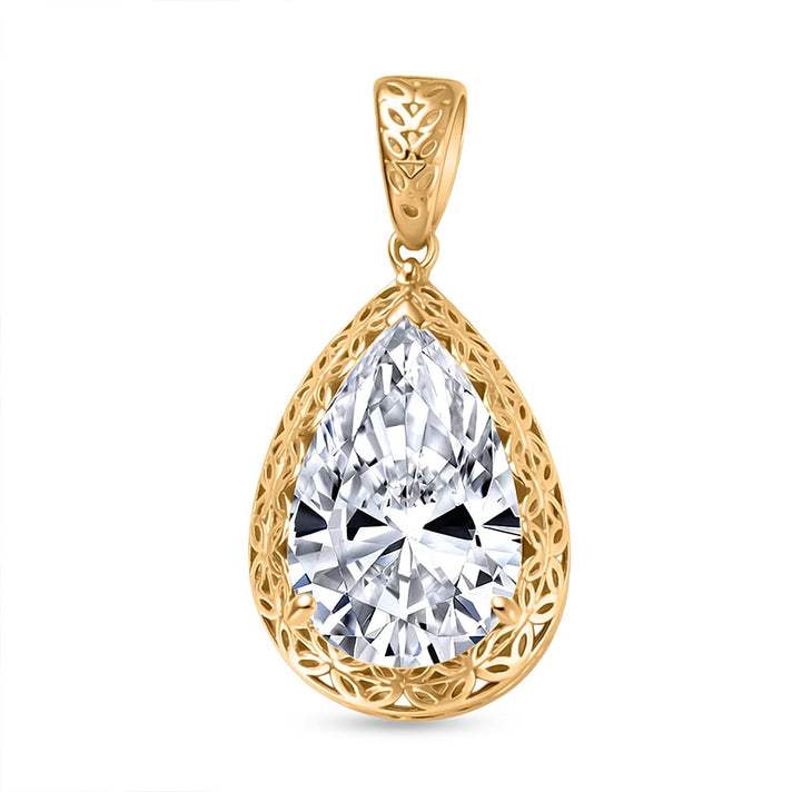 LUXURIANT 2 Ct. Lab Grown Diamond Pear-Cut Solitaire Pendant in Â 18K Yellow Gold IGI Certified (VS-E-F) 8499076 1