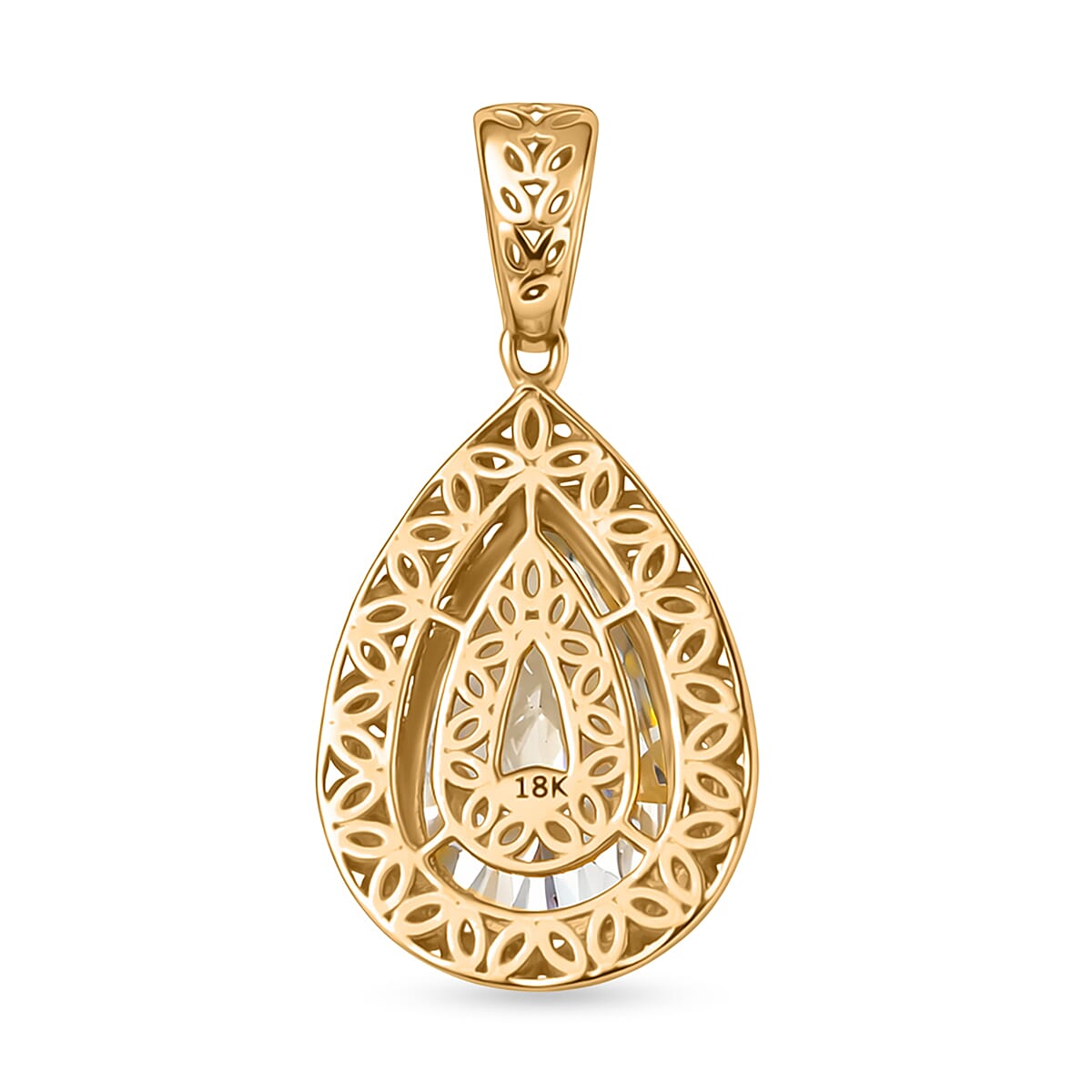 LUXURIANT 2 Ct. Lab Grown Diamond Pear-Cut Solitaire Pendant in Â 18K Yellow Gold IGI Certified (VS-E-F) 8499076 5