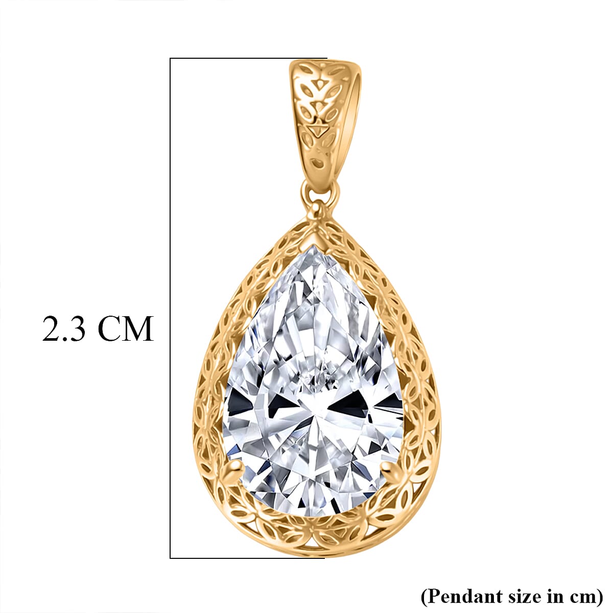 LUXURIANT 2 Ct. Lab Grown Diamond Pear-Cut Solitaire Pendant in Â 18K Yellow Gold IGI Certified (VS-E-F) 8499076 6
