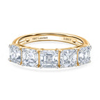 Luxuriant 18K Yellow Gold SGL Certified VS-EF Lab Grown Diamond  5 Stone Band Ring 3.00 Ct, Gold Wt. 3.00 Gms
