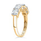 Luxuriant 18K Yellow Gold SGL Certified VS-EF Lab Grown Diamond  5 Stone Band Ring 3.00 Ct, Gold Wt. 3.00 Gms