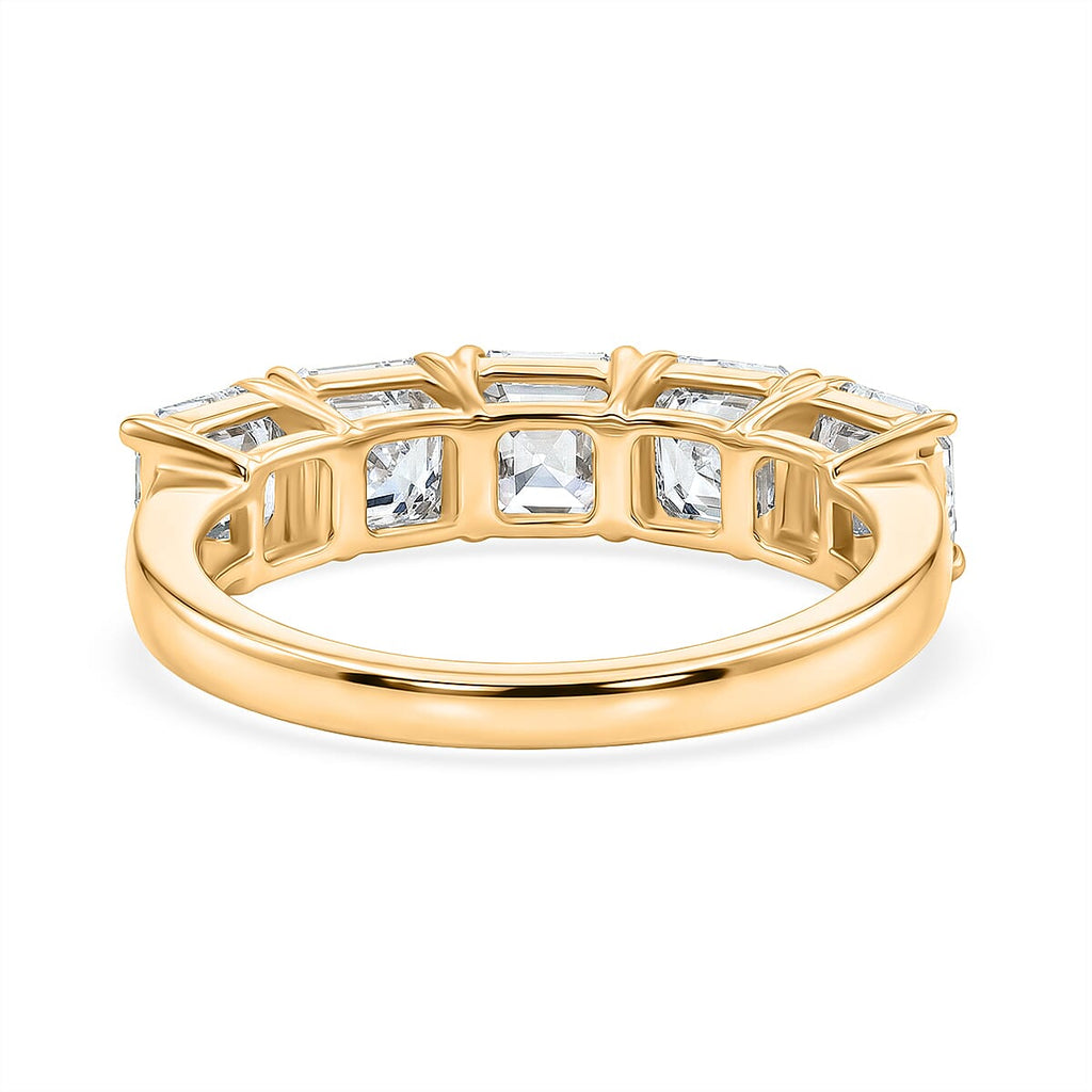 Luxuriant 18K Yellow Gold SGL Certified VS-EF Lab Grown Diamond  5 Stone Band Ring 3.00 Ct, Gold Wt. 3.00 Gms
