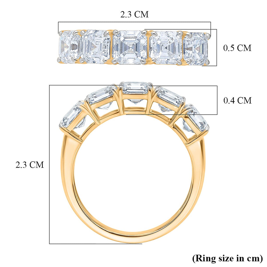 Luxuriant 18K Yellow Gold SGL Certified VS-EF Lab Grown Diamond  5 Stone Band Ring 3.00 Ct, Gold Wt. 3.00 Gms