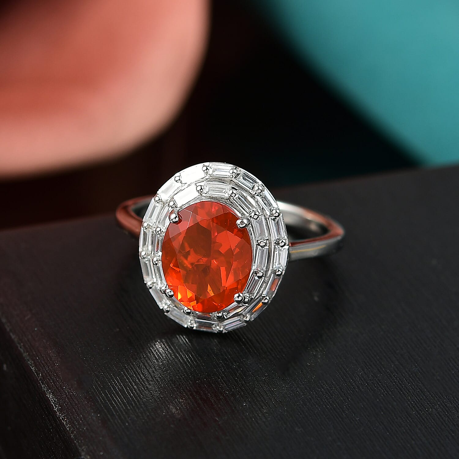 Luxuriant 950 Platinum AAA Fire Opal Lab Grown Diamond VS-E-F Solitaire Ring 2.34 Ct, Platinum Wt. 5.25 Gms. 8212915 1